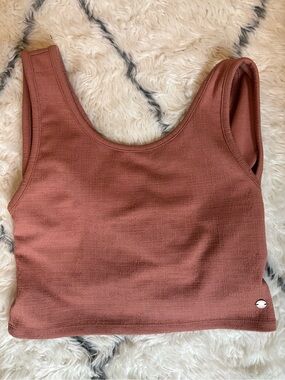 Roxy Dusty Rose Ribbed Crop Tank